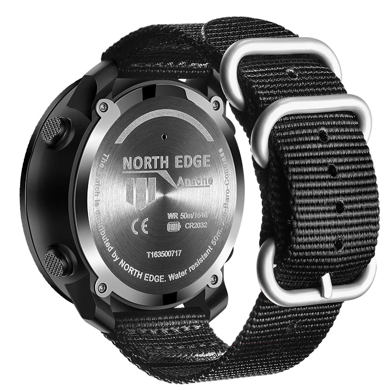 NORTH EDGE Herren Sport Digitaluhr Stunden Laufen Schwimmen Militär Armee Uhren Höhenmesser Barometer Kompass wasserdicht 50m