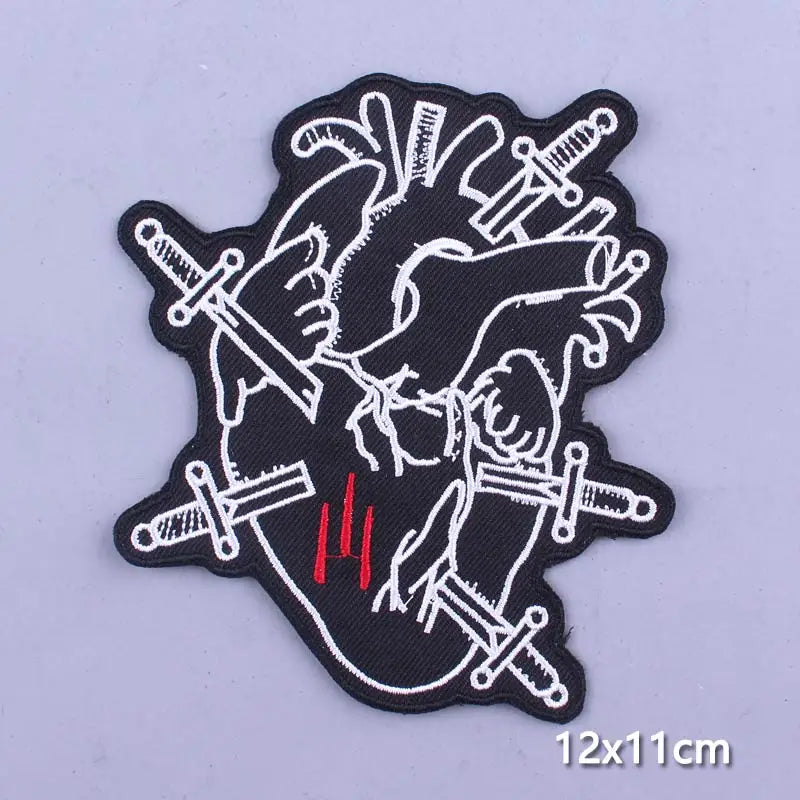Cobra Kai Patches On Clothes Flower Patch Punk Biker Embroidered Patches For Clothing Iron On Patches For Jacket Stripes Patch