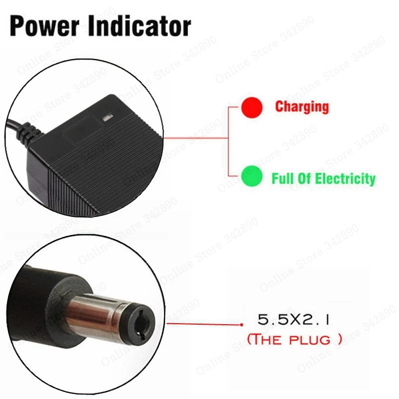 36V 2A Batterieladegerät Ausgang 42V 2A Ladegerät Eingang 100-240 VAC Lithium Li-Ionen Li-Poly Ladegerät für 10Serie 36V Batterie