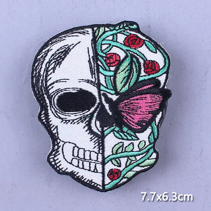 Cobra Kai Patches On Clothes Flower Patch Punk Biker Embroidered Patches For Clothing Iron On Patches For Jacket Stripes Patch