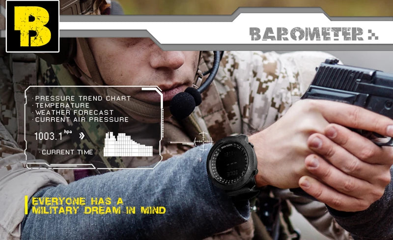 NORTH EDGE Herren Sport Digitaluhr Stunden Laufen Schwimmen Militär Armee Uhren Höhenmesser Barometer Kompass wasserdicht 50m