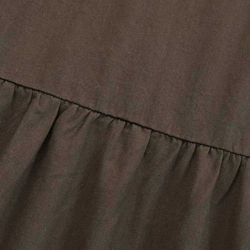 Autumn Winter Long Skirts Vintage Women's Ruffles Skirt Spring Solid Casual Loose Elastic Waist Skirts Oversize Female Bottoms