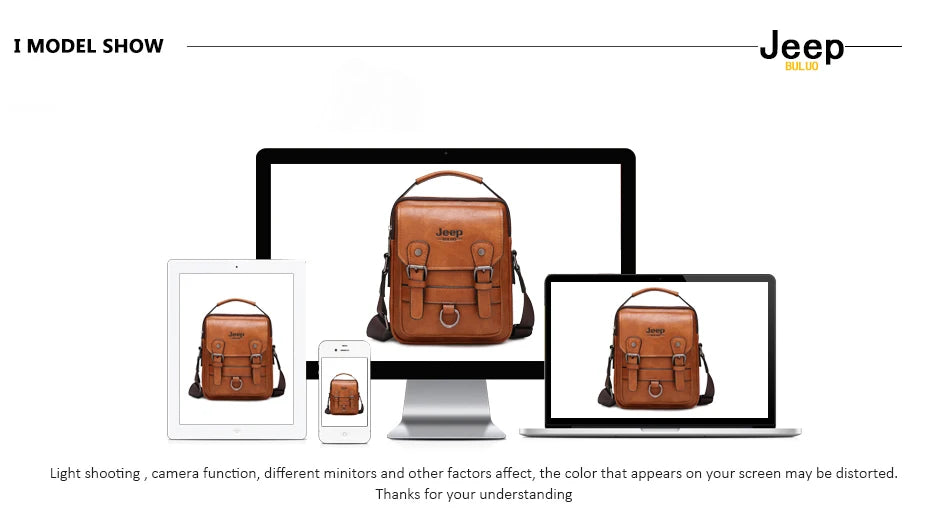 JEEP BULUO Multifunktions-Business-Handtaschen für Herren Neue Umhängetasche für Herren Große Kapazität Leder Messenger Bag Crossbody Große Marke