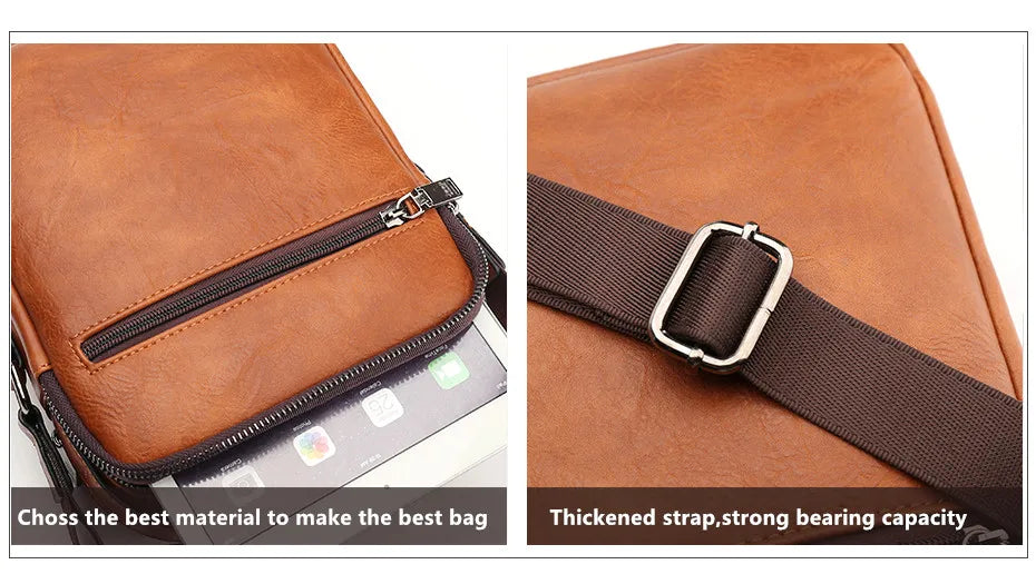 JEEP BULUO Multifunktions-Business-Handtaschen für Herren Neue Umhängetasche für Herren Große Kapazität Leder Messenger Bag Crossbody Große Marke