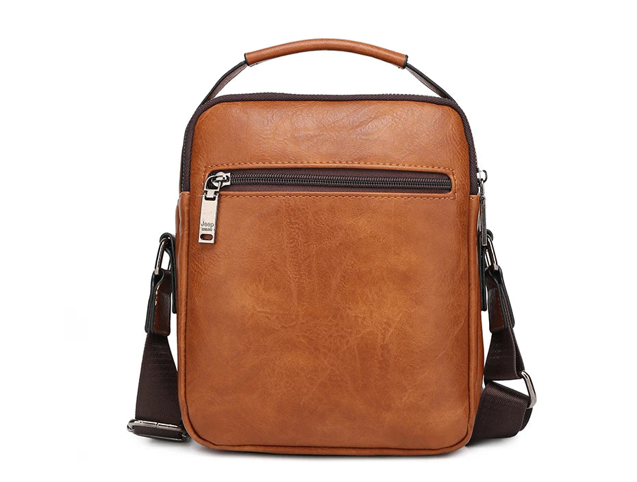 JEEP BULUO Multifunktions-Business-Handtaschen für Herren Neue Umhängetasche für Herren Große Kapazität Leder Messenger Bag Crossbody Große Marke