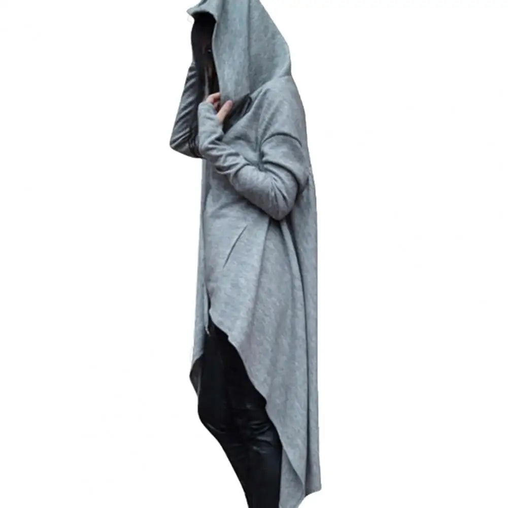 Mode Frauen Hoodies Unregelmäßiger Saum Baumwolle Langarm Fischschwanz Einfarbig Femmes Sweatshirts Übergröße Hoodies Kleid