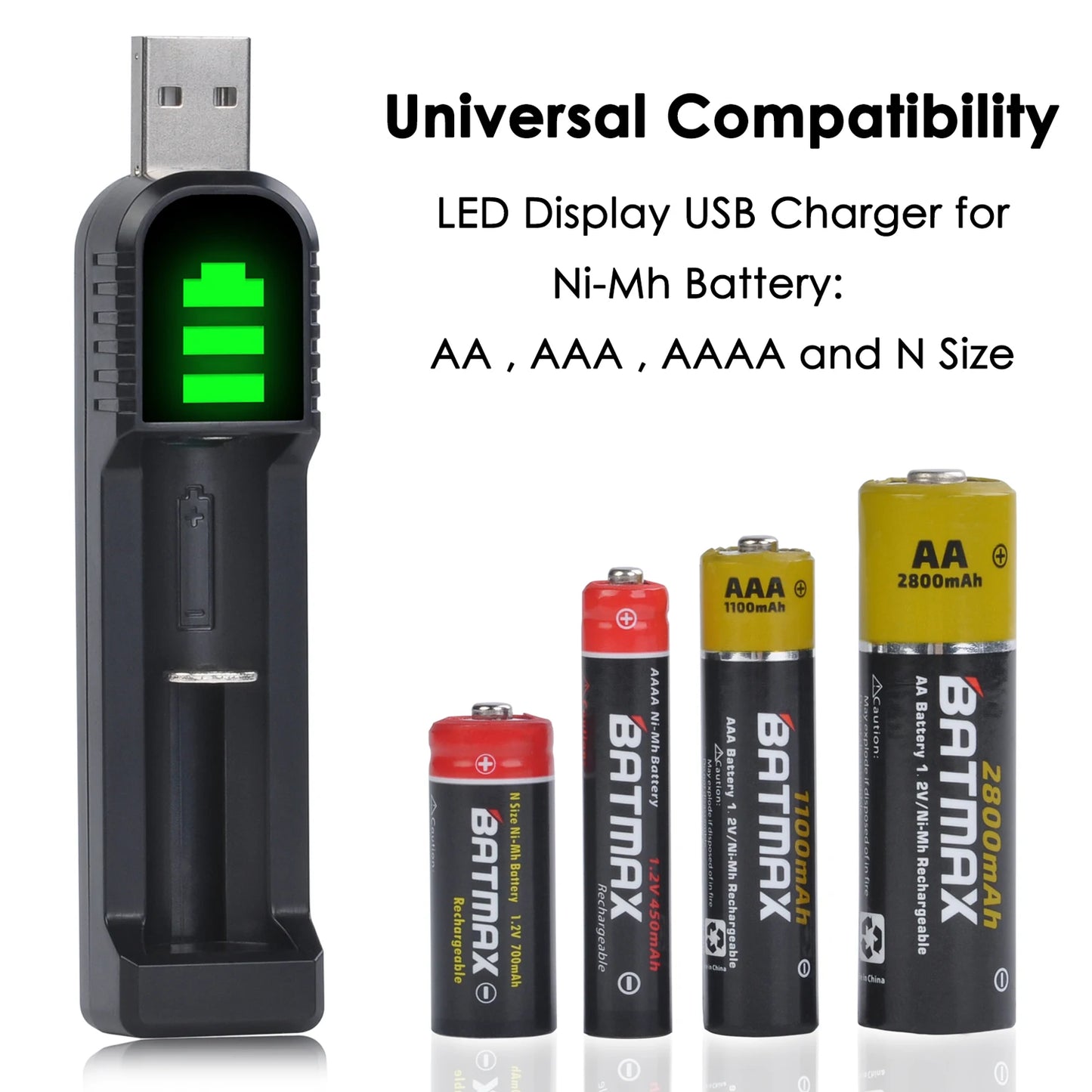 Batmax AAAA Ni-Mh Rechargable Battery+ LED Display USB Charger for Surface pen,stylus pen,Surface pro 3/4 pen, Digital pen MS