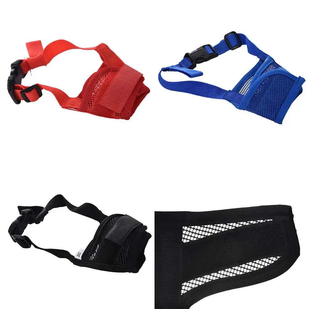 Sicherheitsmaulkorb für Hunde, verstellbar, zum Schutz vor Beißen, Bellen und Kauen, verstellbare Maske für Hunde, Bellen, Beißen, Mesh-Mund, Maulkorb gegen Kauen