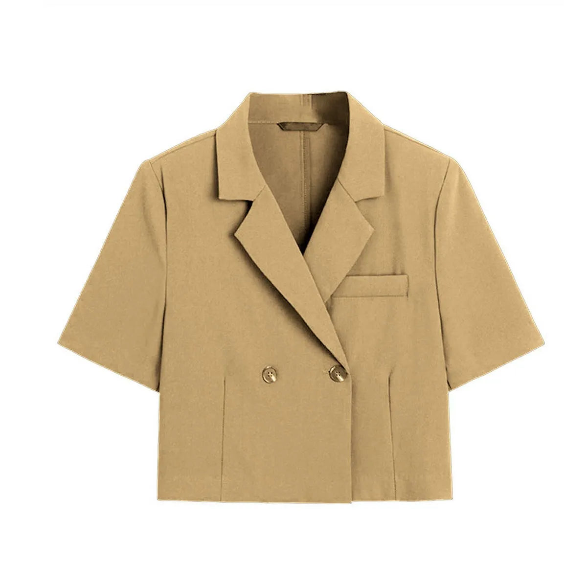 Cropped Blazers Women Ins Popular Notched Korean Slim Fit Fashion Hit Colors Stylish Suits Chic Tender Solid Straight Outwear OL