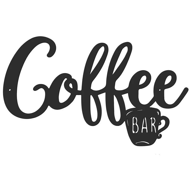 Metall-Kaffeeschild, Teetasse, Barschild, zum Aufhängen, Wandkunst, Dekor, Kaffee-Wort, Buchstabenschild für Café, Bauernhaus, Küche, Wanddekoration, 12