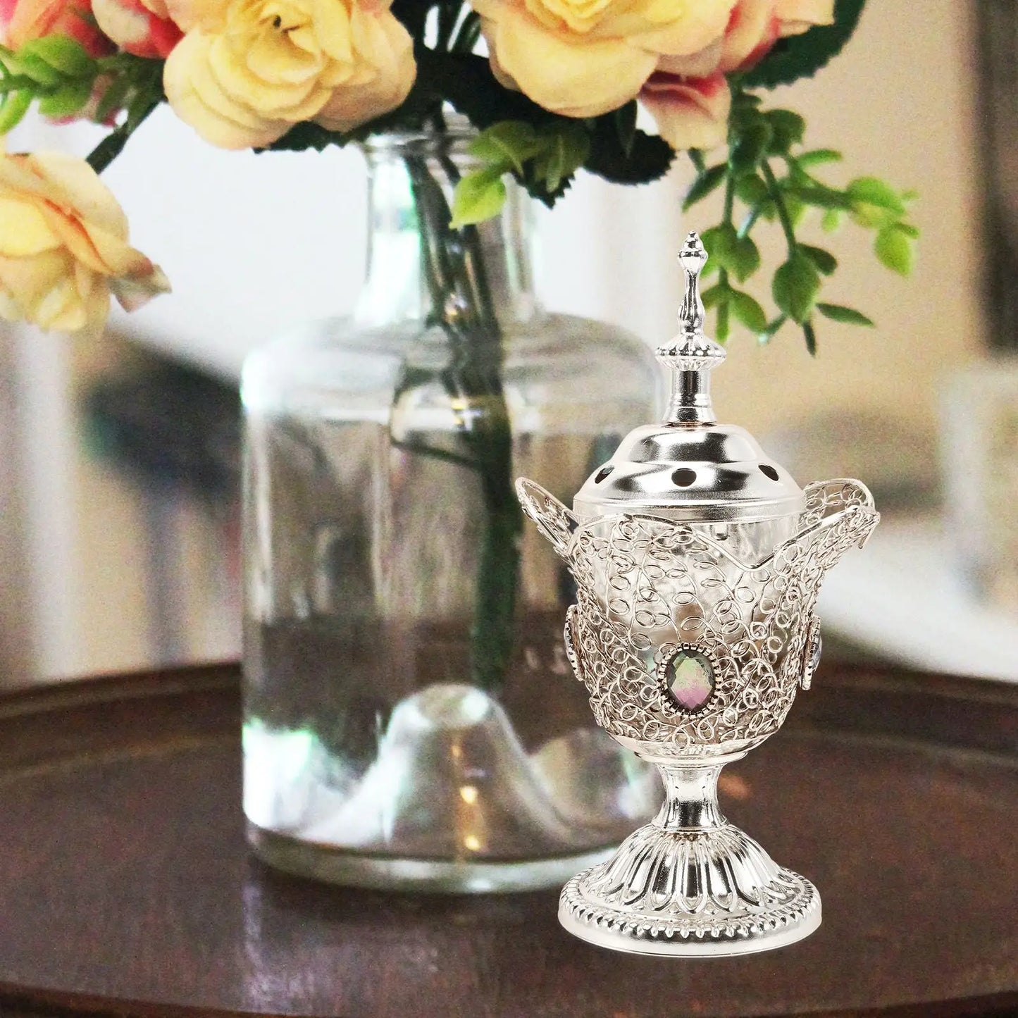 Electric Incense Burner Retro Censer Incense Burner Middle East Church Incense Burner Desktop Incense Burner (EU Plug)