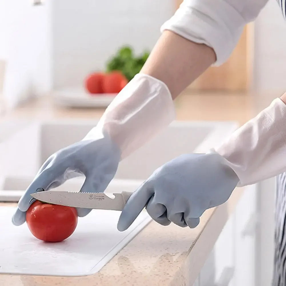 Household Cleaning Gloves Household Kitchen Dishwashing Gloves Gradient Color Home Rubber Gloves With Nails Waterproof