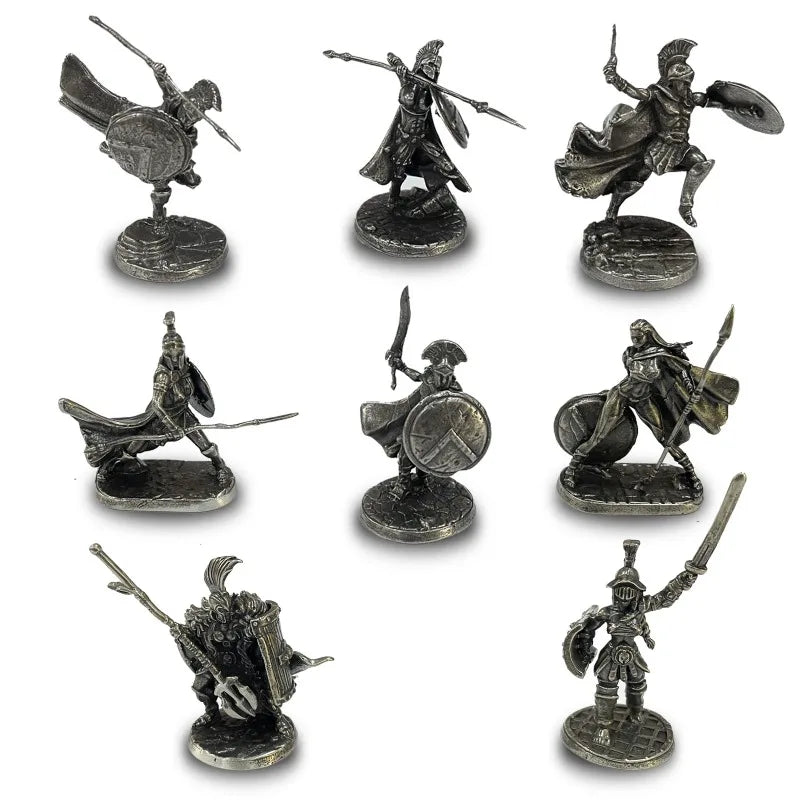 1pc Antike Schwarze Messing Spartan Rom Soldaten Figuren Miniaturen Vintage Metall Soldaten Modell Statue Desktop Ornament Geschenk