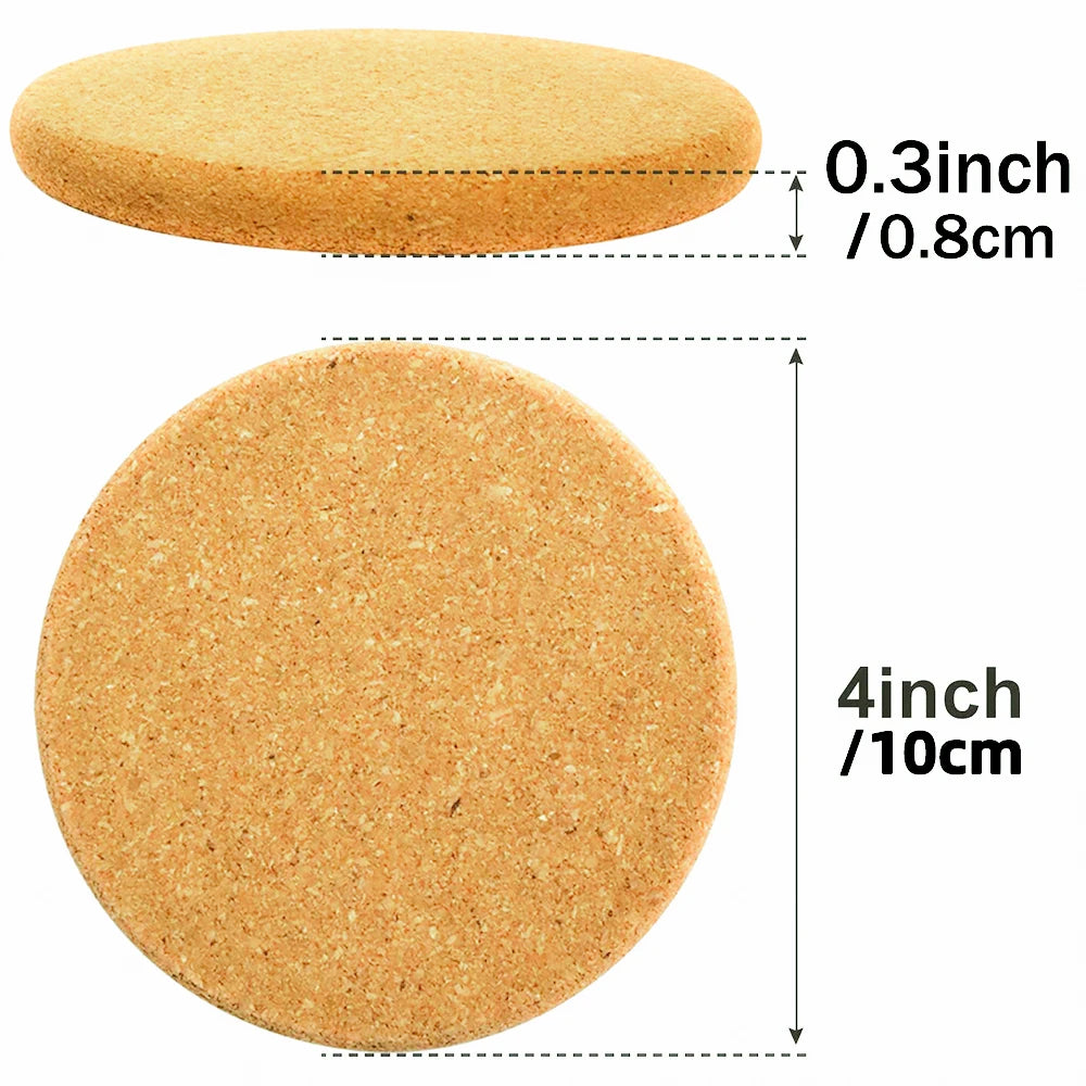 Cork Coaster 0.8cm Thicken Engraved Cartoon Animals Cup Tea Coffee Mug Holder for Kitchen Mat Tableware Round Drink Coasters