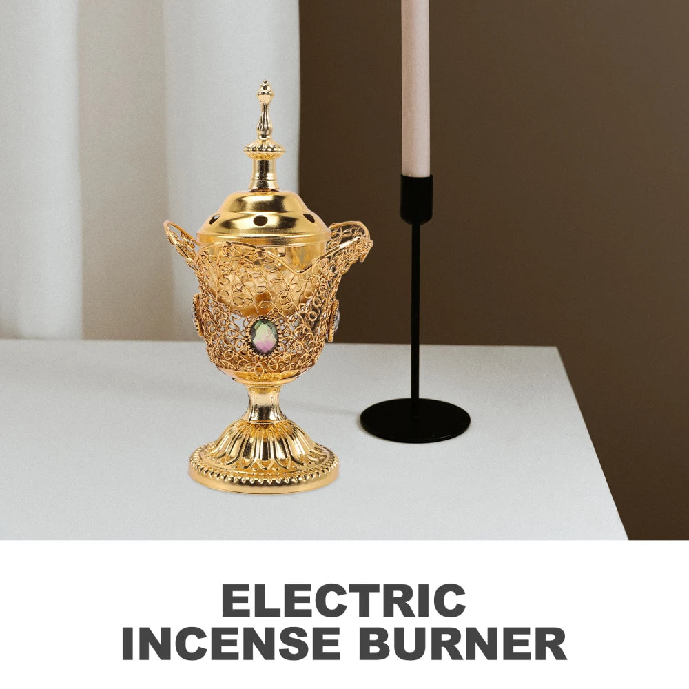 Electric Incense Burner Retro Censer Incense Burner Middle East Church Incense Burner Desktop Incense Burner (EU Plug)