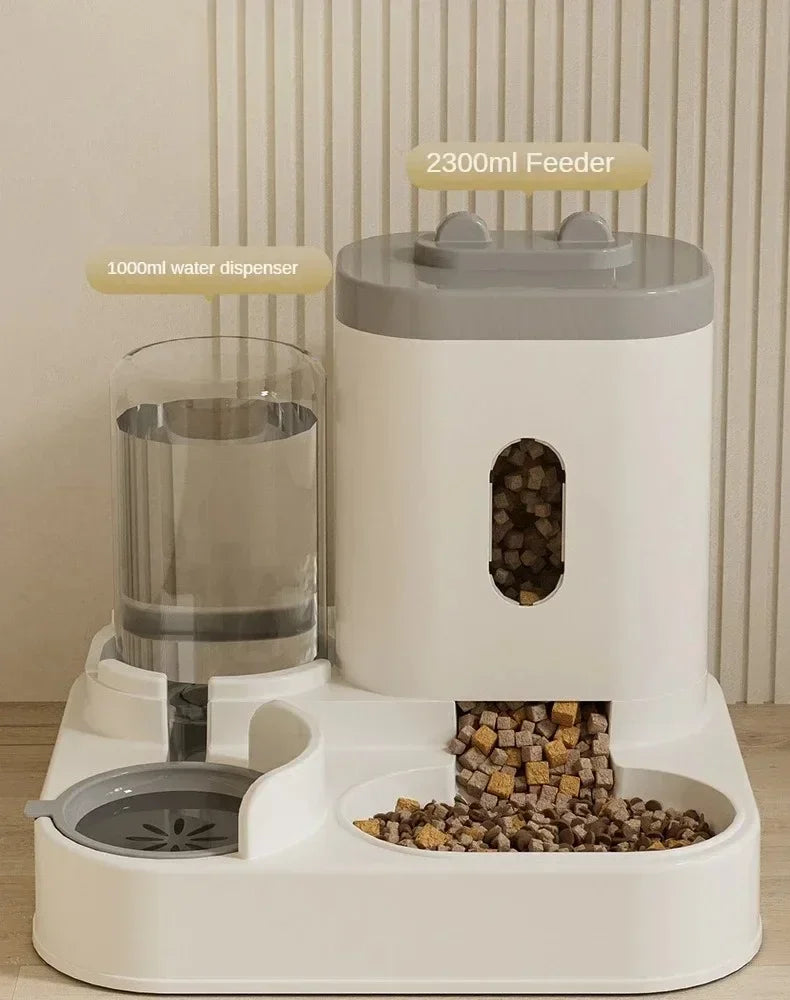 Automatischer Futternapf für Katzen und Hunde mit Wasserbrunnen, großer Futterspender, Behälter für Welpen, Haustiere, Kätzchenzubehör