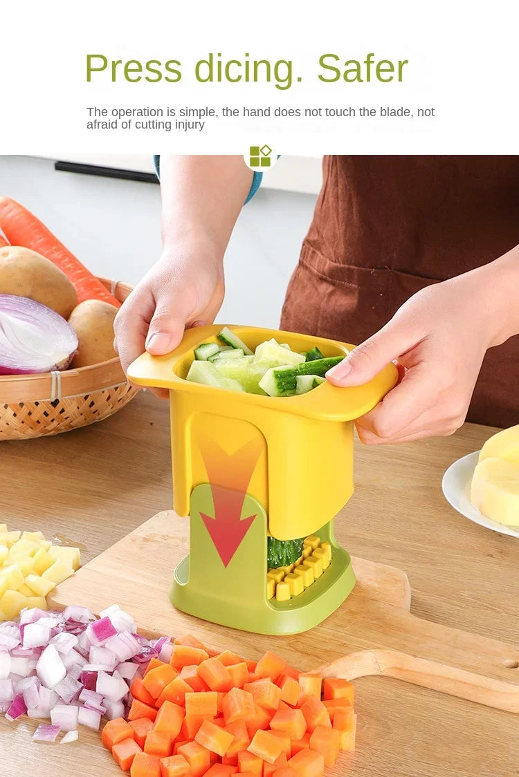 Multifunktionaler Gemüseschneider für den Haushalt Pommes Frites, Zwiebeln, Gurken, Karotten, Schinken und Obstschneider