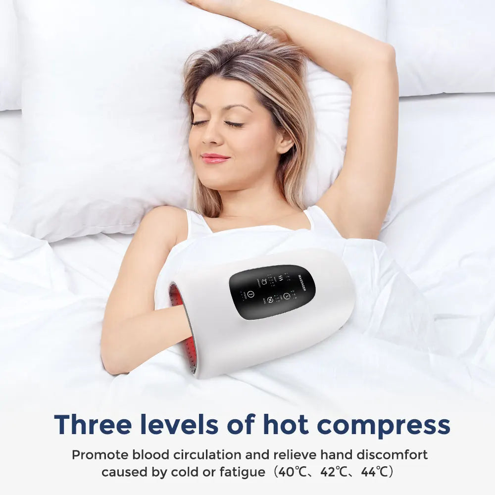 New Hand Massager Acupoint Massage Heated Physiotherapy Air Compression Massage Palm Massager Finger Wrist Spa Relax Pain Relief