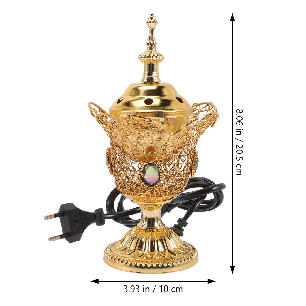 Electric Incense Burner Retro Censer Incense Burner Middle East Church Incense Burner Desktop Incense Burner (EU Plug)