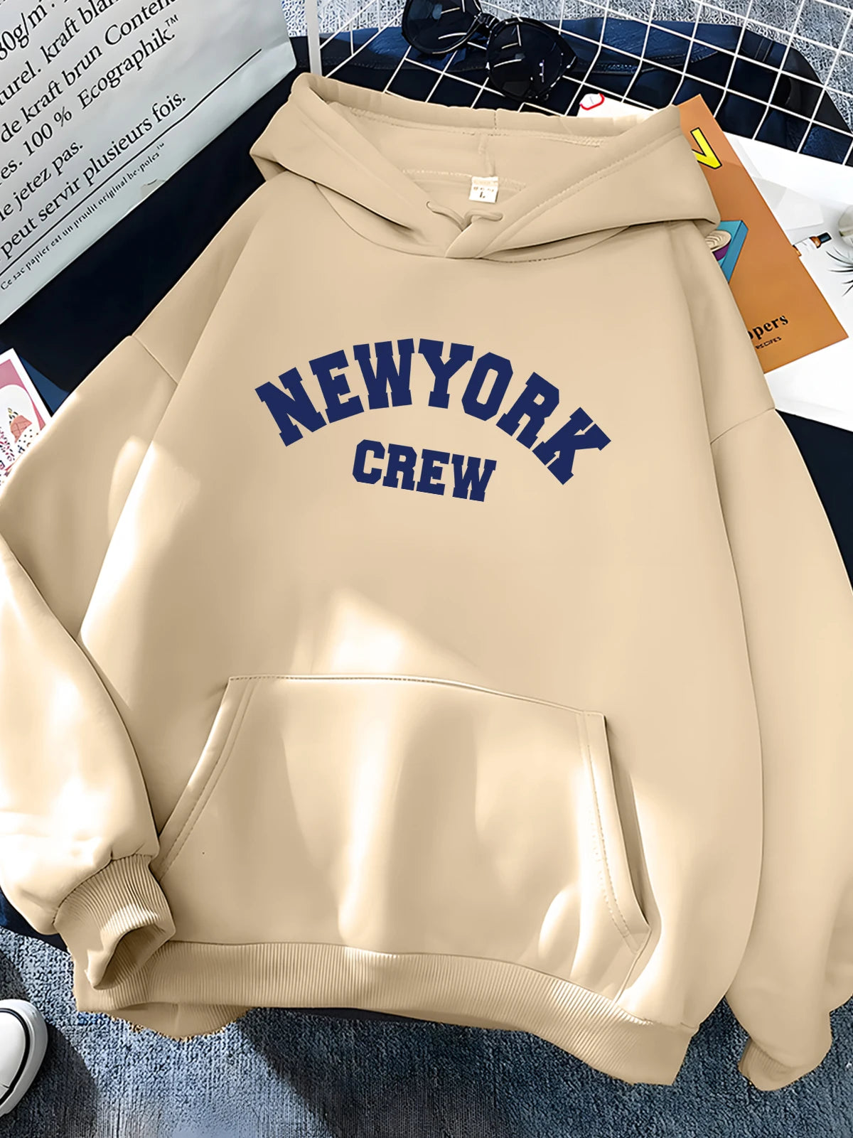 Hirsionsan New York Brief Drucken Sweatshirt Frauen Weiche Beiläufige Lose Sportwear Weibliche Hoodies Warme Fleece Mädchen Kleidung 2023 Neue