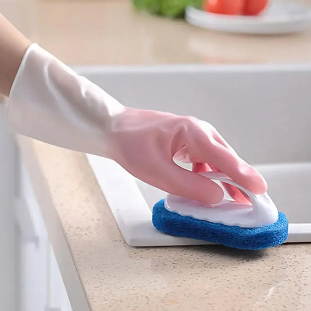 Household Cleaning Gloves Household Kitchen Dishwashing Gloves Gradient Color Home Rubber Gloves With Nails Waterproof