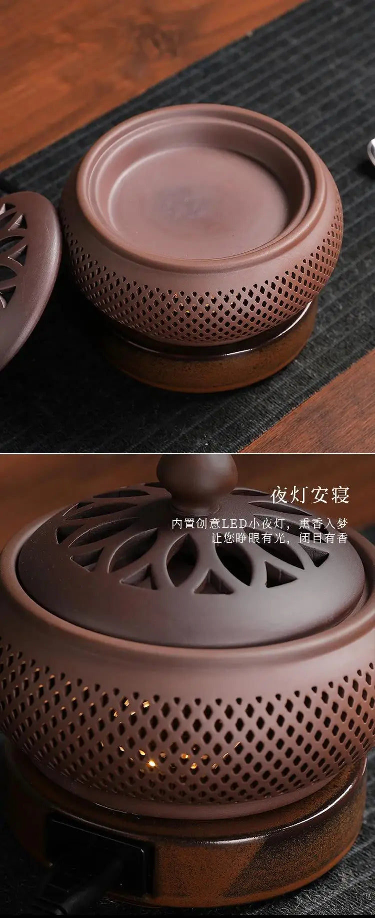 220V Enamel Electronic Incense Burner Timed Temperature Regulation Essential Oil Lamp Heating Electric Fumigating Furnace