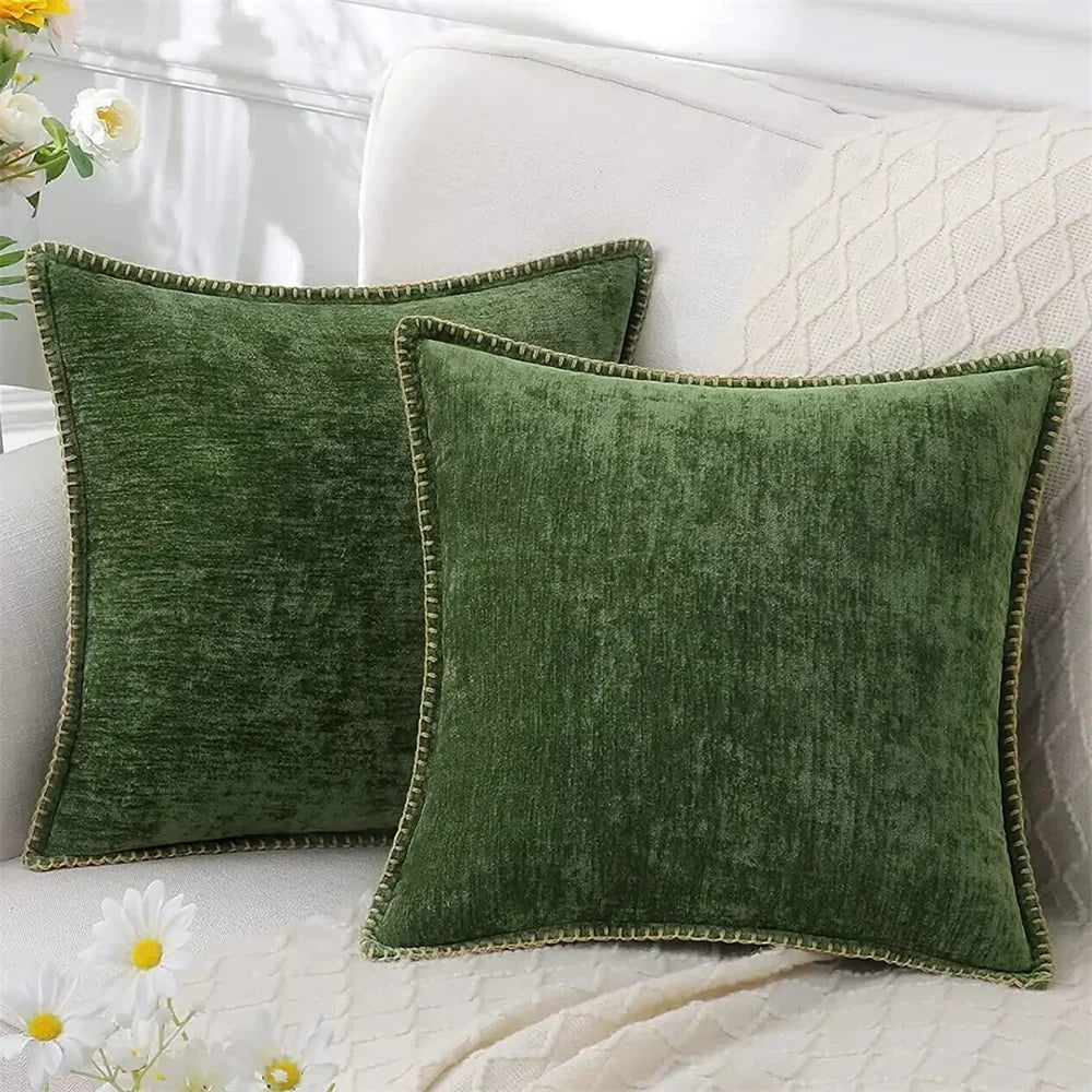 Blauer Chenille-Kissenbezug, 45 x 45, Kissenbezug, 30 x 50 cm, Sofa, dekorativer Kissenbezug, weicher Luxus für Wohnzimmer-Sofa-Dekoration