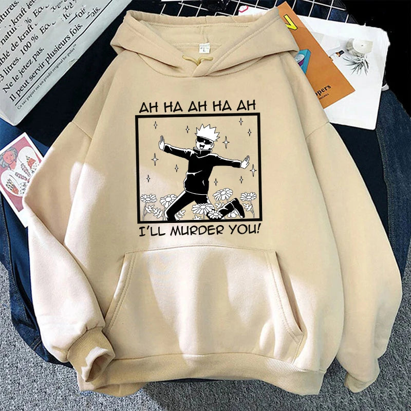 Heißer neuer Anime Satoru Gojo Grafikdruck Hoodie für Männer Frauen Anime Casual Tops Personalisiertes cooles Mode-Sweatshirt