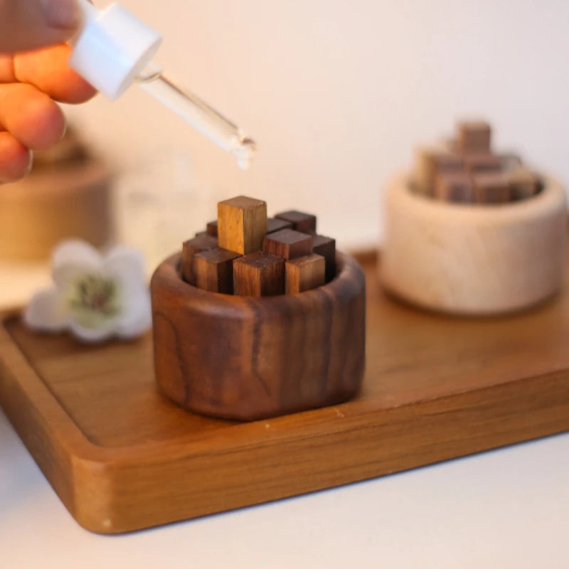 Woodpile Reed Diffuser Essential Oil Fragrant Expander Natural Beech Black Walnut Fireless Aromatherapy Air Aroma Diffuser Decor