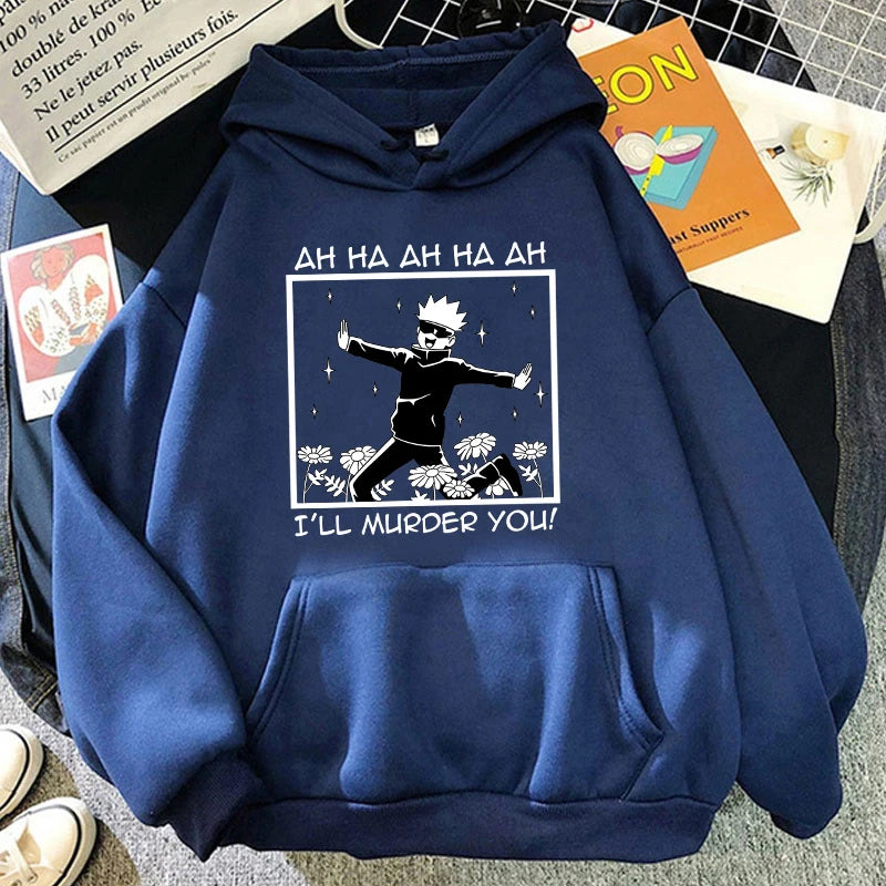 Heißer neuer Anime Satoru Gojo Grafikdruck Hoodie für Männer Frauen Anime Casual Tops Personalisiertes cooles Mode-Sweatshirt