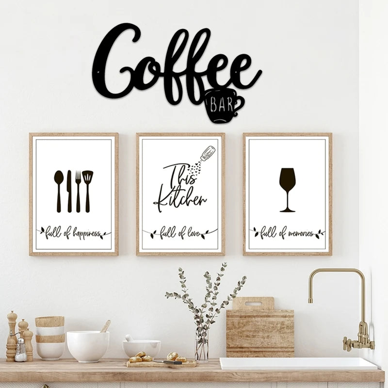Metall-Kaffeeschild, Teetasse, Barschild, zum Aufhängen, Wandkunst, Dekor, Kaffee-Wort, Buchstabenschild für Café, Bauernhaus, Küche, Wanddekoration, 12