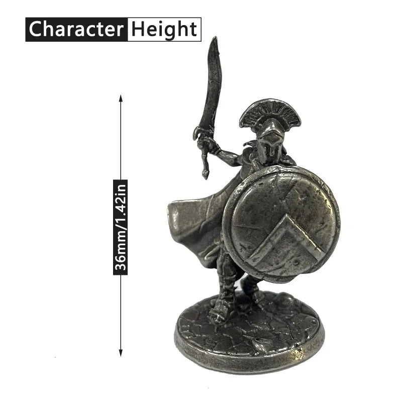 1pc Antike Schwarze Messing Spartan Rom Soldaten Figuren Miniaturen Vintage Metall Soldaten Modell Statue Desktop Ornament Geschenk