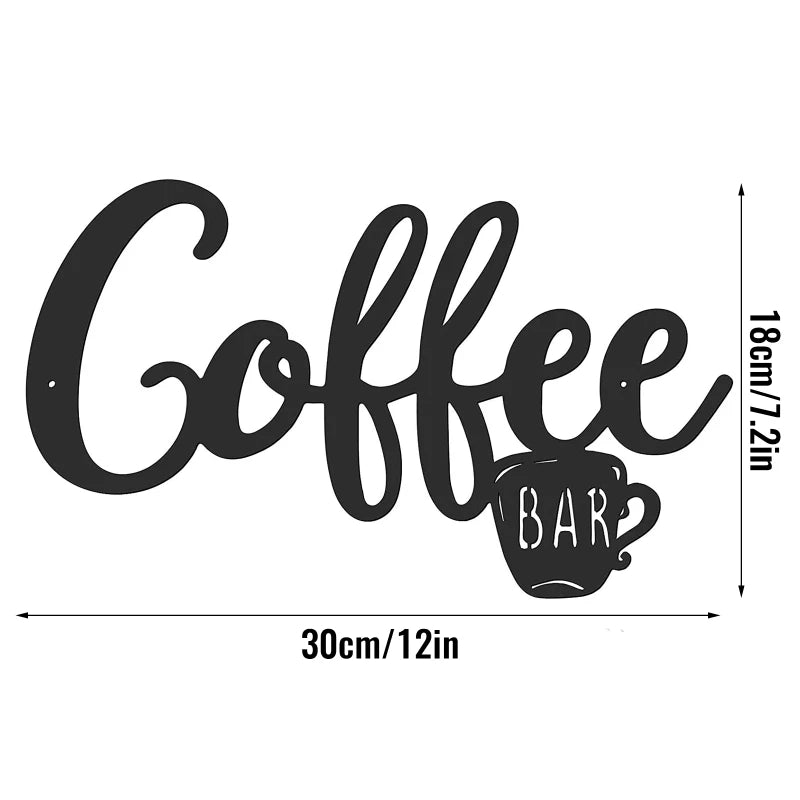 Metall-Kaffeeschild, Teetasse, Barschild, zum Aufhängen, Wandkunst, Dekor, Kaffee-Wort, Buchstabenschild für Café, Bauernhaus, Küche, Wanddekoration, 12