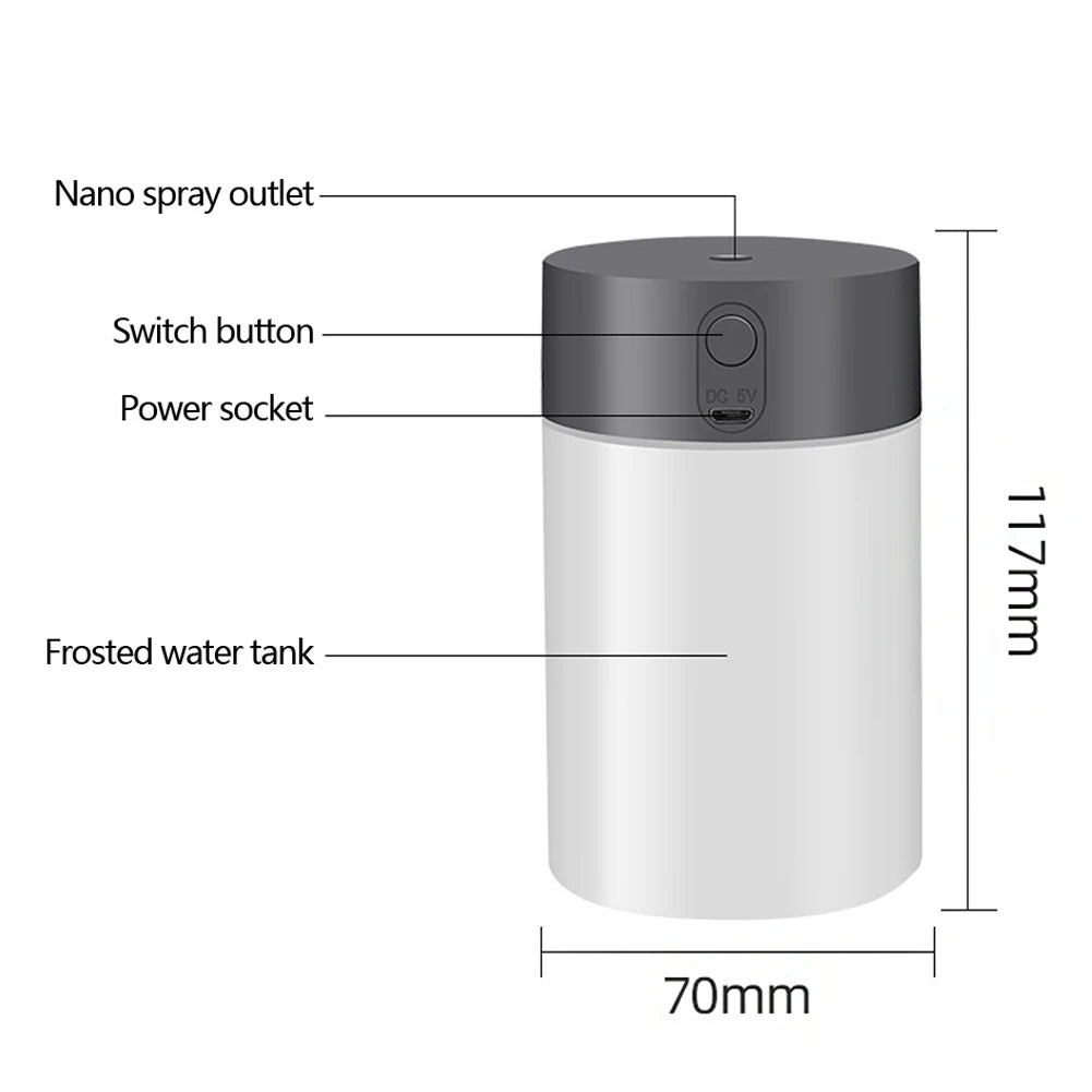 260ML Air Humidifier Ultrasonic Mini Aromatherapy Diffuser Portable Sprayer USB Essential Oil Atomizer LED Lamp for Home Car