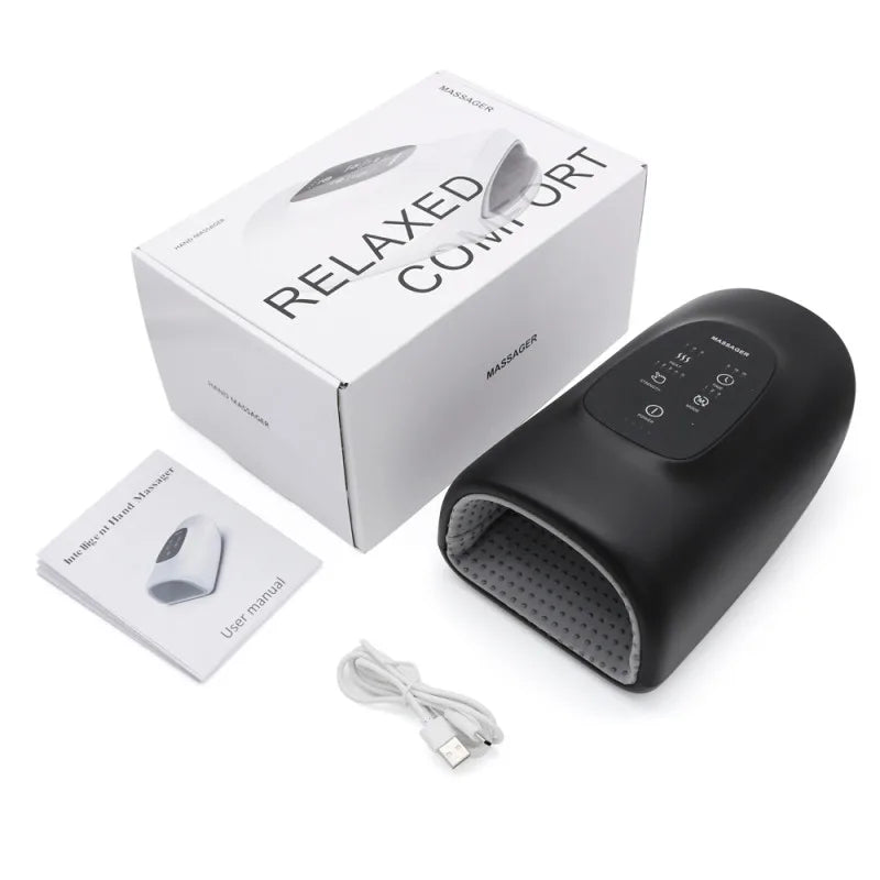 New Hand Massager Acupoint Massage Heated Physiotherapy Air Compression Massage Palm Massager Finger Wrist Spa Relax Pain Relief