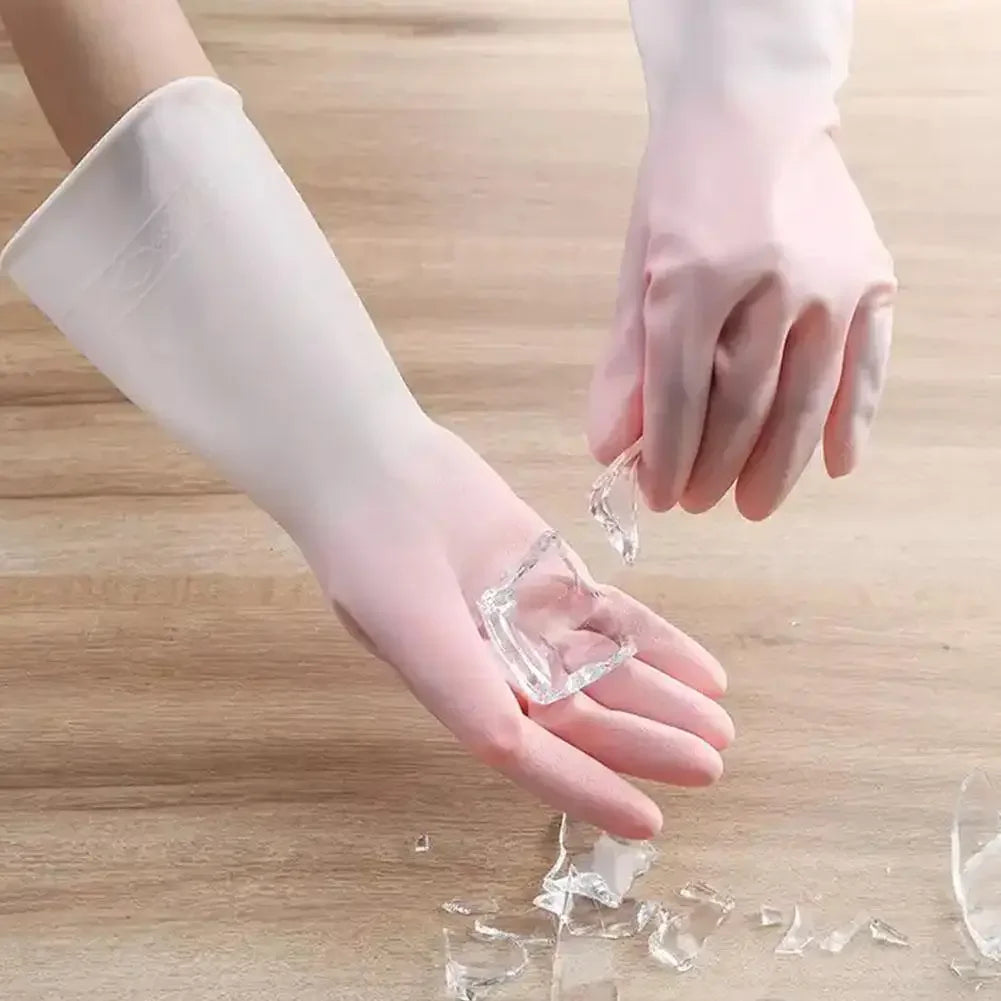 Household Cleaning Gloves Household Kitchen Dishwashing Gloves Gradient Color Home Rubber Gloves With Nails Waterproof