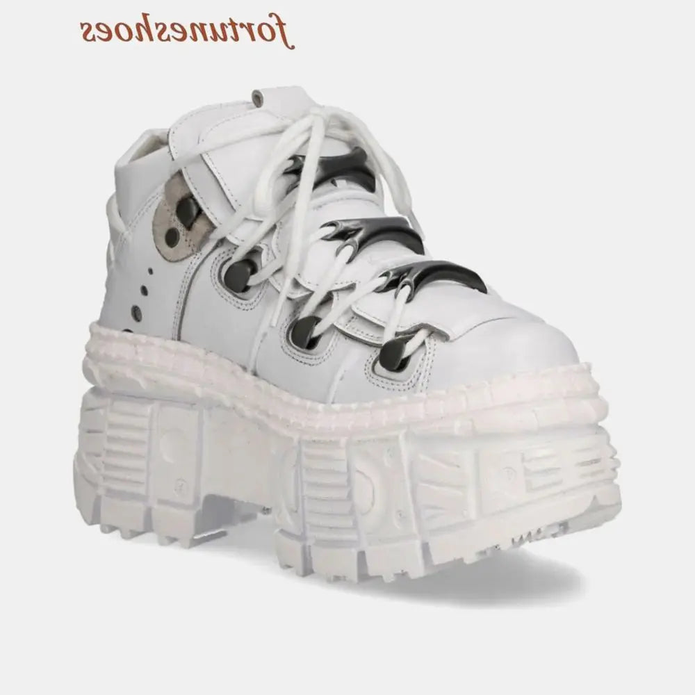 Round Toe Metal Decoration Shoes Height Increasing Cross Tied Solid Women Shoes Fashion White Casual Newest Autumn/winter Shoes