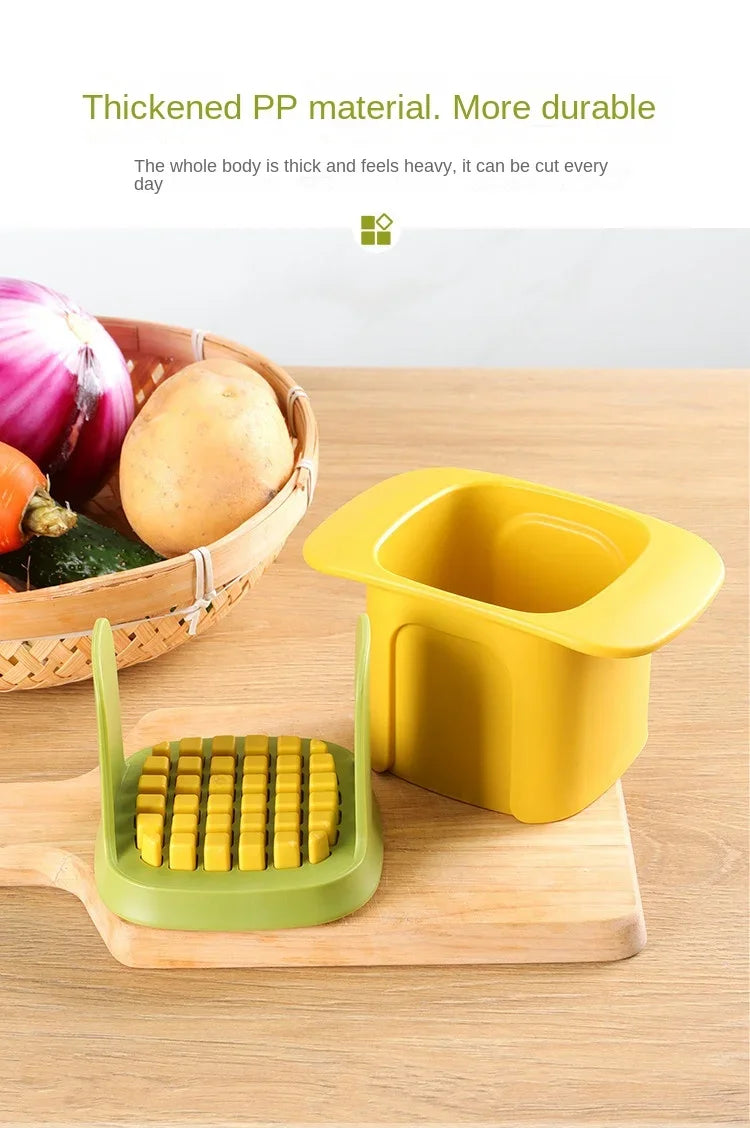 Multifunktionaler Gemüseschneider für den Haushalt Pommes Frites, Zwiebeln, Gurken, Karotten, Schinken und Obstschneider
