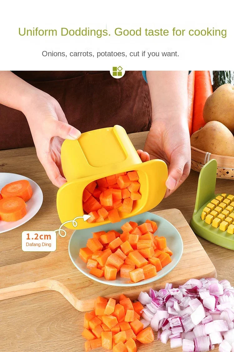 Multifunktionaler Gemüseschneider für den Haushalt Pommes Frites, Zwiebeln, Gurken, Karotten, Schinken und Obstschneider