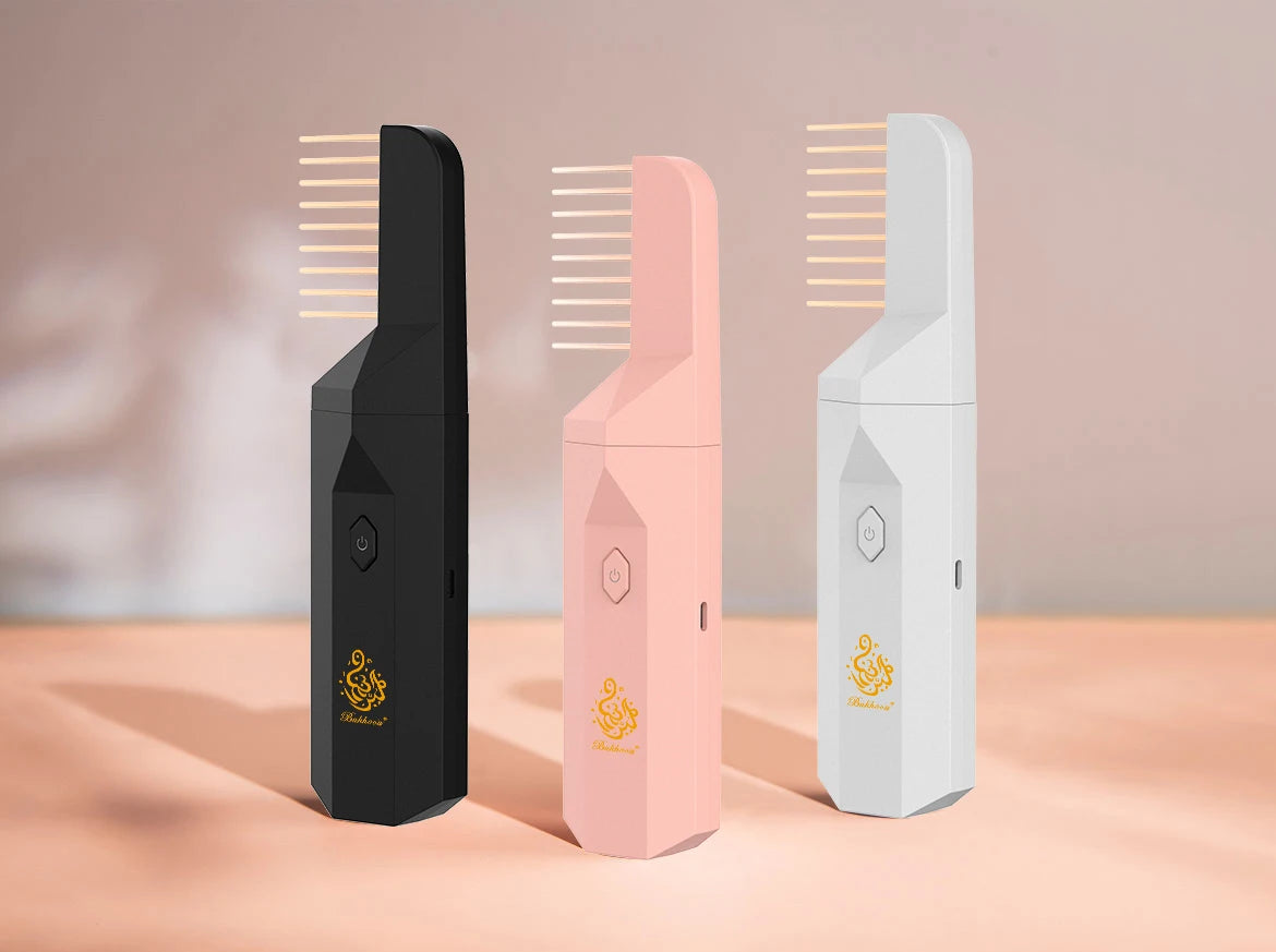 Bukhoon Original B26 Arabic Electronic Hair Incense Burner Mubkhar Portable Comb USB Bakhoor Censer Ramadan Muslim