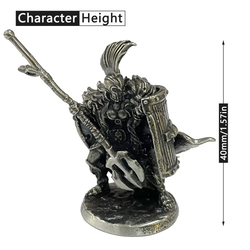 1pc Antike Schwarze Messing Spartan Rom Soldaten Figuren Miniaturen Vintage Metall Soldaten Modell Statue Desktop Ornament Geschenk