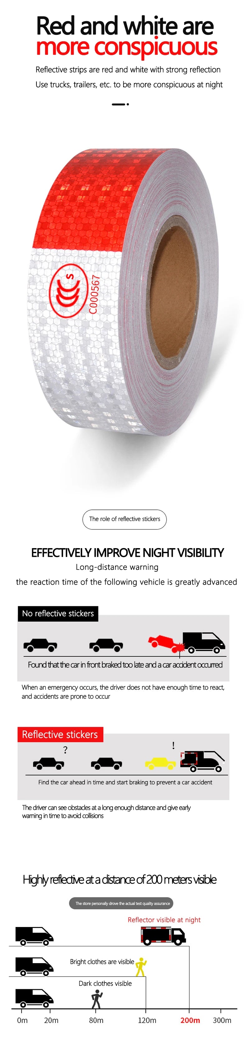 Truck Reflective Warning Sticker night Driving Reflective security Sticker Tail Warning Sticker for car Pickup truck lorry train