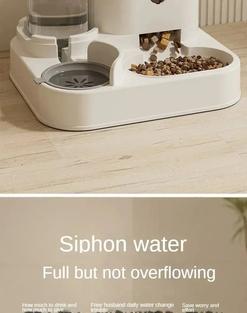 Automatischer Futternapf für Katzen und Hunde mit Wasserbrunnen, großer Futterspender, Behälter für Welpen, Haustiere, Kätzchenzubehör