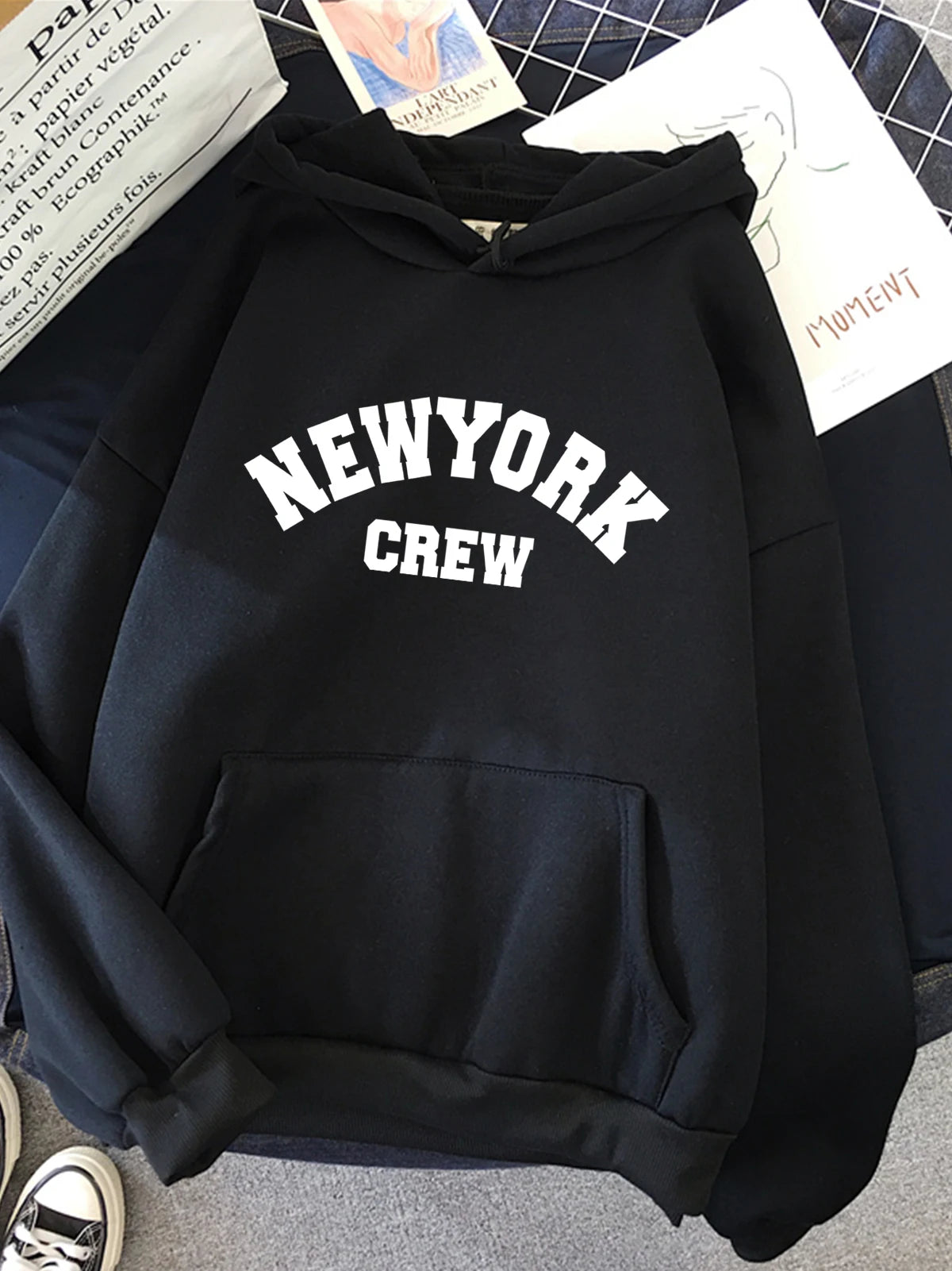 Hirsionsan New York Brief Drucken Sweatshirt Frauen Weiche Beiläufige Lose Sportwear Weibliche Hoodies Warme Fleece Mädchen Kleidung 2023 Neue