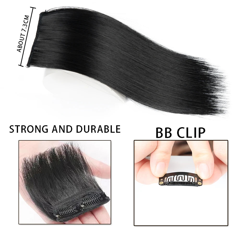 Synthetic Hair Pads Invisible Seamless Clip In Hair Extension Increase Hair Top Side Cover Hairpiece Hair Piece