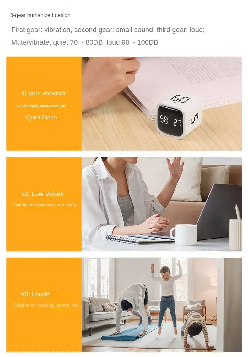 Schwerkraftsensor Flipping Timer Digital Timer Manueller Countdown Wecker Mechanischer Kochtimer Kochdusche Studie Stoppuhr
