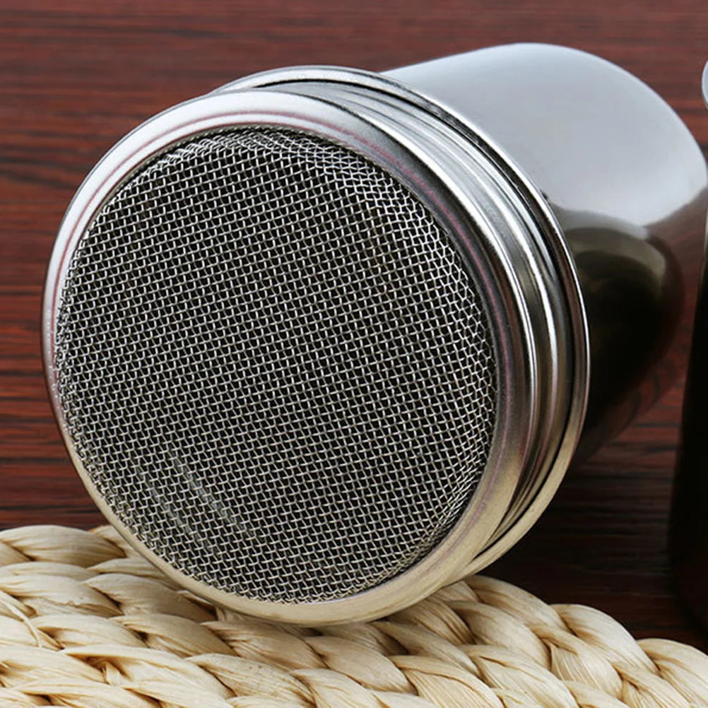 2 stücke Edelstahl Dredge Salz Zucker Pfeffer Shaker Flasche Dispenser Salz Flasche Pfeffer Kaffee Kakao Zimt Pulver Kann für