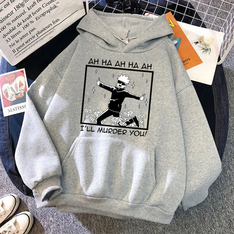 Heißer neuer Anime Satoru Gojo Grafikdruck Hoodie für Männer Frauen Anime Casual Tops Personalisiertes cooles Mode-Sweatshirt