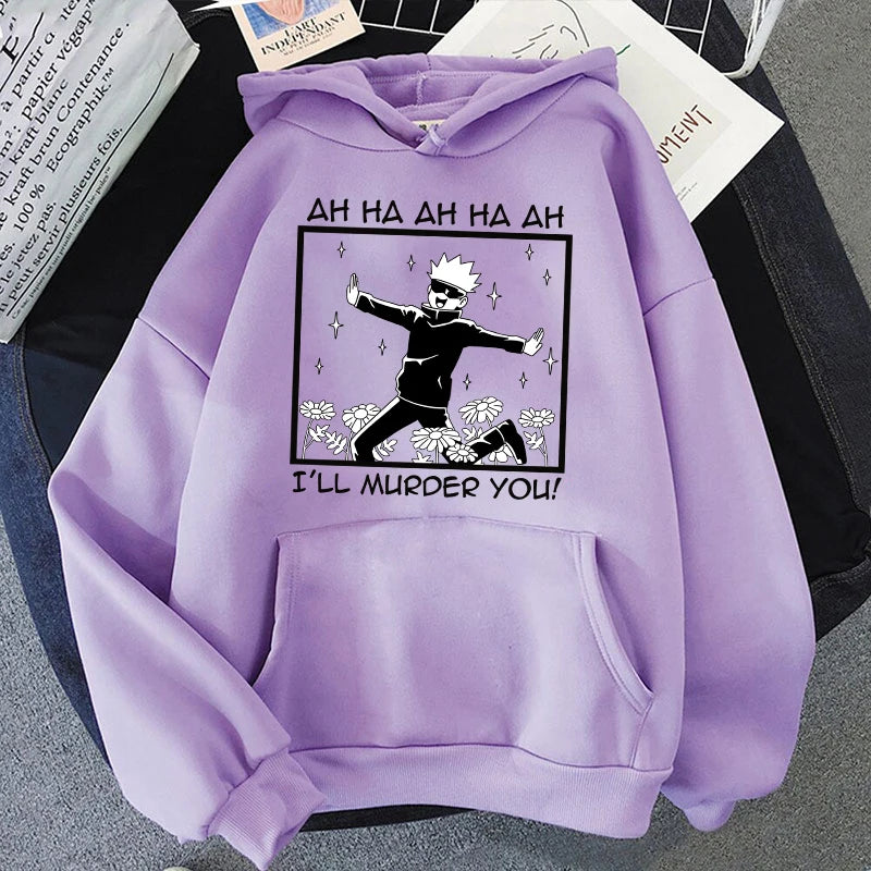 Heißer neuer Anime Satoru Gojo Grafikdruck Hoodie für Männer Frauen Anime Casual Tops Personalisiertes cooles Mode-Sweatshirt