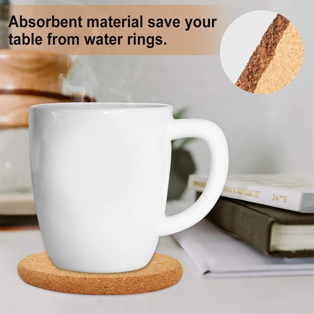 Cork Coaster 0.8cm Thicken Engraved Cartoon Animals Cup Tea Coffee Mug Holder for Kitchen Mat Tableware Round Drink Coasters